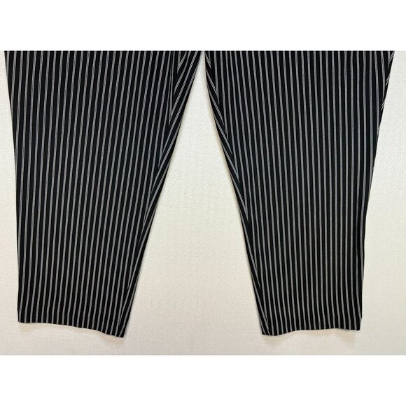Hilary Radley Women's Tummy Control Pleated Pants Size XL Black White Stripe - Picture 5 of 11